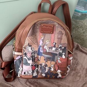 Loungefly Brown Backpack with 101 Dalmatians Design